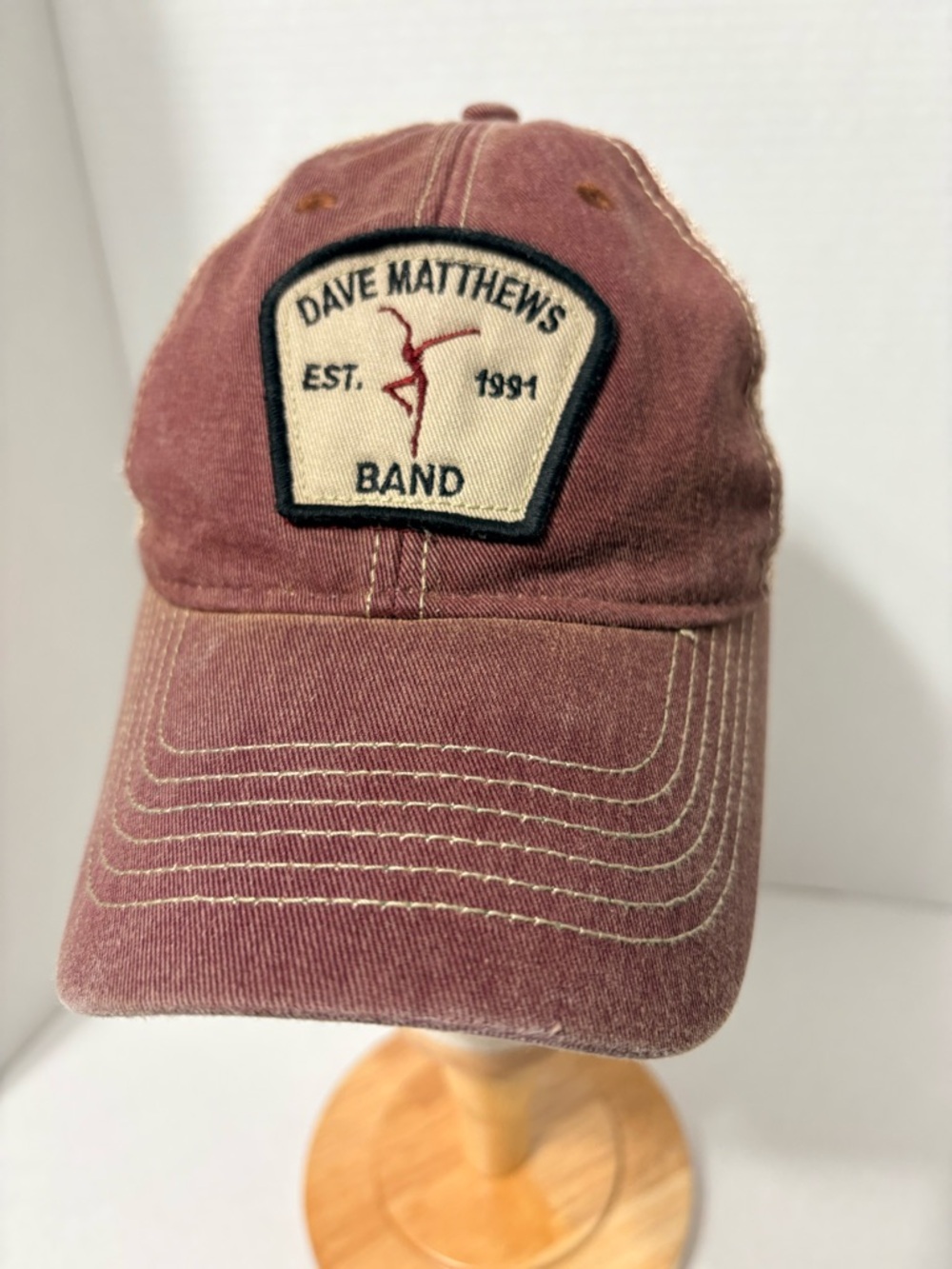 DMB Dave Matthew's
Band LEGACY Baseball SnapBack Hat Soft Burgundy Beige
